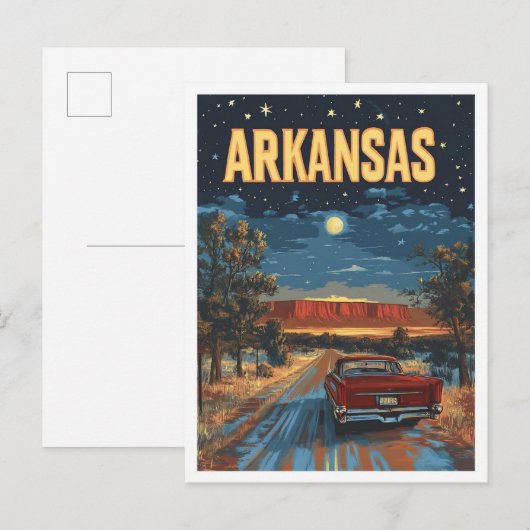 Arkansas Verenigde Staten  Illustratie Reizen Briefkaart (Voorkant / Achterkant)