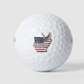Arkansas Verenigde Staten Retro Kaart  Verenigde S Golfballen (Voorkant)