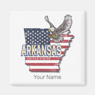 Arkansas Verenigde Staten Retro Kaart Verenigde S Magneet
