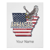 Arkansas Verenigde Staten Retro Kaart  Verenigde S Perfect Poster (Voorkant)