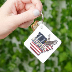 Arkansas Verenigde Staten Retro Kaart Verenigde S Sleutelhanger