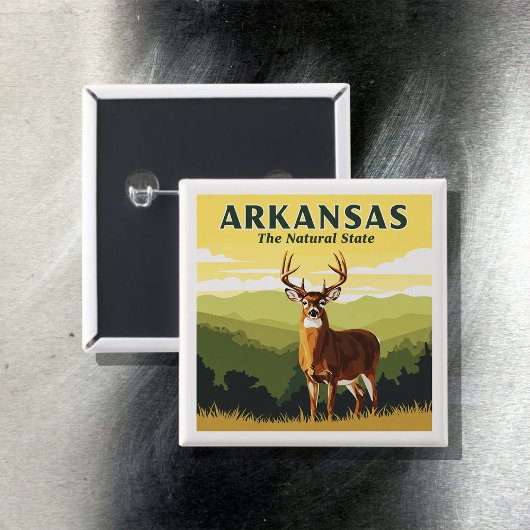 Arkansas Vierkante Button 5,1 Cm