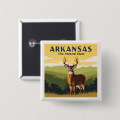 Arkansas Vierkante Button 5,1 Cm (Voorkant /achterkant)