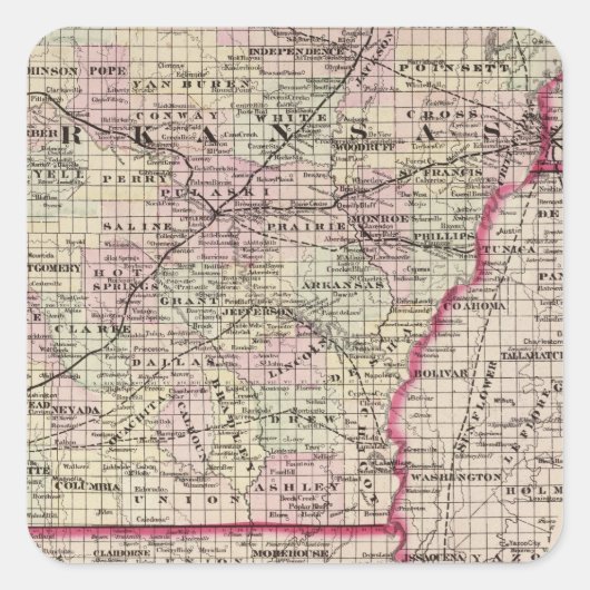 Arkansas Vierkante Sticker (Voorkant)