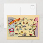 Arkansas Vintage Kaart Ansichtkaart  (Voorkant / Achterkant)