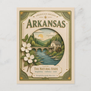 Arkansas Vintage Paper Cut American Arcana Briefkaart