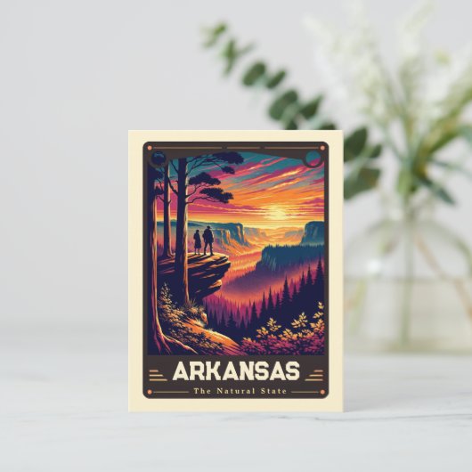 Arkansas | Vintage van patriottische spirit Briefkaart (Staand voorkant)