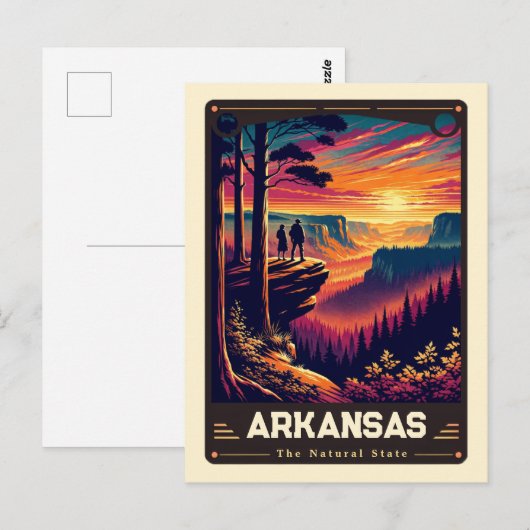 Arkansas | Vintage van patriottische spirit Briefkaart (Voorkant / Achterkant)