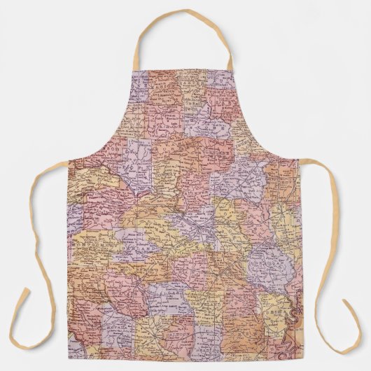 Arkansas Vintage Wegenkaart Schort (Voorkant)