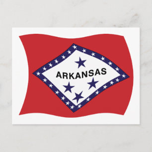 Arkansas Vlag Ansichtkaart Briefkaart
