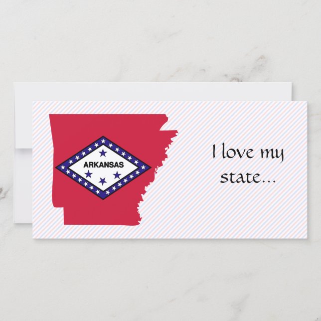 Arkansas Vlag Kaart (Voorkant)