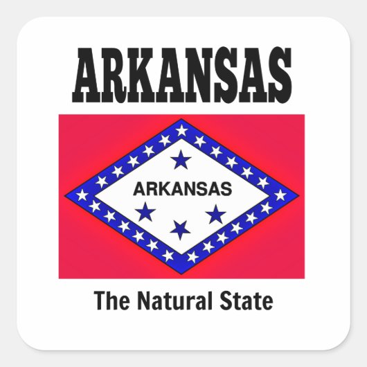 Arkansas vlag, Natuurlijke Staat Vierkante Sticker (Voorkant)
