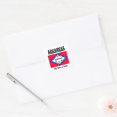 Arkansas vlag, Natuurlijke Staat Vierkante Sticker (Envelop)