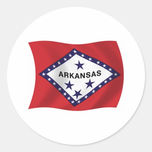Arkansas Vlagsticker Ronde Sticker (Voorkant)