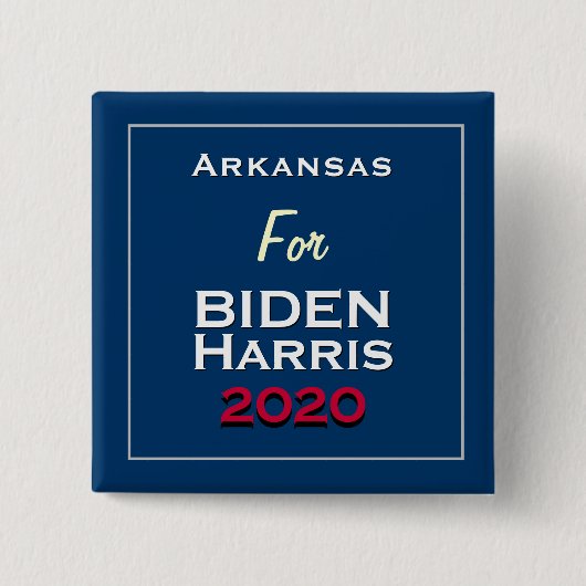 Arkansas voor BIDEN HARRIS 2020 Square Vierkante Button 5,1 Cm (Voorkant)