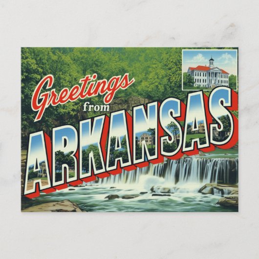 Arkansas Watervalbos Briefkaart (Voorkant)