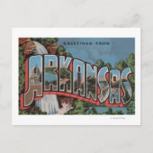 Arkansas (watervalscène) — grote letterscènes briefkaart (Voorkant)