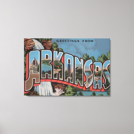 Arkansas (watervalscène) — grote letterscènes canvas afdruk (Voorkant)