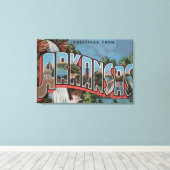 Arkansas (watervalscène) — grote letterscènes canvas afdruk (Insitu (Houten vloer))