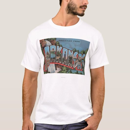 Arkansas (watervalscène) — grote letterscènes t-shirt (Voorkant)
