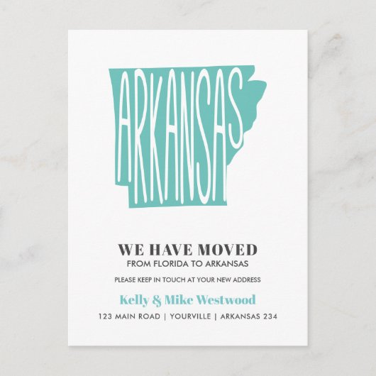 ARKANSAS We hebben het nieuwe adres Nieuw startpun Briefkaart (Voorkant)
