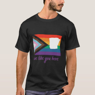 Arkansas- We Like You Here- Progress Pride Flag T-shirt