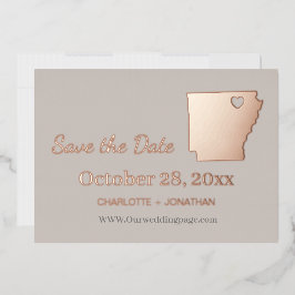 Arkansas Wedding Save the Date Roos Gold Folie Uitnodiging