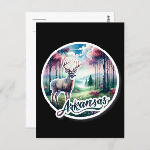 Arkansas, witstaarthert, Postcrossing Briefkaart