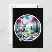 Arkansas, witstaarthert, Postcrossing Briefkaart (Voorkant / Achterkant)