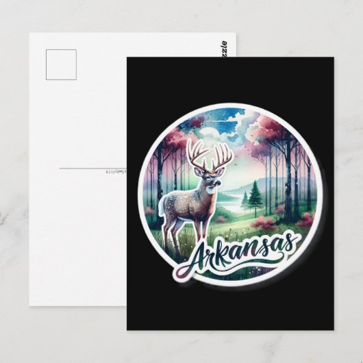 Arkansas, witstaarthert, Postcrossing Briefkaart (Voorkant / Achterkant)