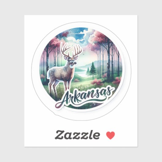 Arkansas, witstaarthert, sticker (Vel)