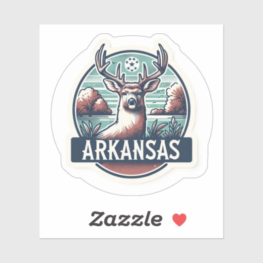Arkansas, witstaarthert, sticker (Vel)