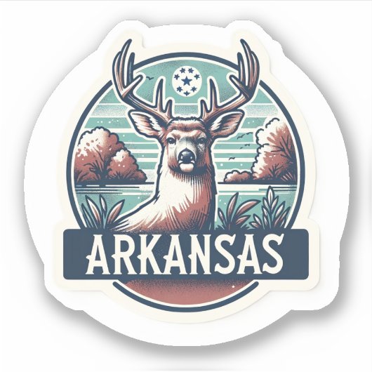 Arkansas, witstaarthert, sticker (Voorkant)