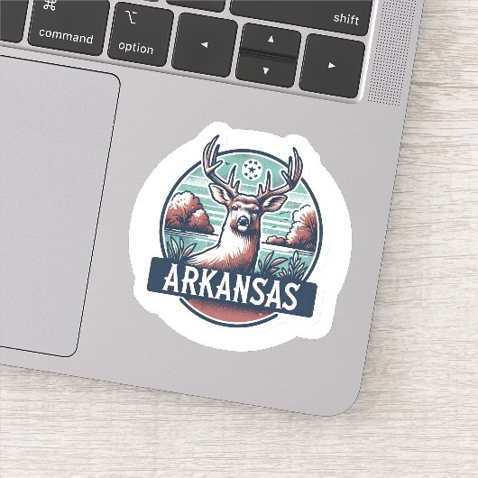 Arkansas, witstaarthert, sticker (Detail)