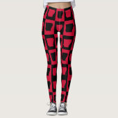 Arkansas Zwart en Rood Patroon Leggings (Voorkant)