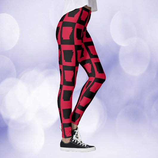 Arkansas Zwart en Rood Patroon Leggings