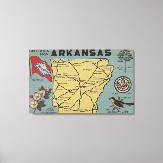 ArkansasLarge Letter ScenesArkansas 2 Canvas Afdruk (Voorkant)