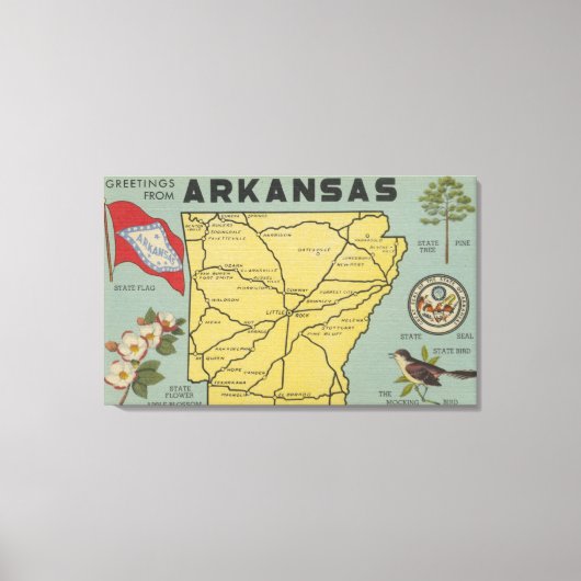 ArkansasLarge Letter ScenesArkansas Canvas Afdruk (Voorkant)