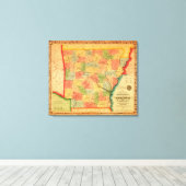 ArkansasPanoramic MapArkansas Canvas Afdruk (Insitu (Houten vloer))