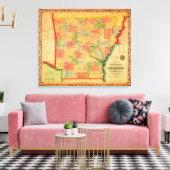 ArkansasPanoramic MapArkansas Canvas Afdruk (Insitu (Woonkamer))