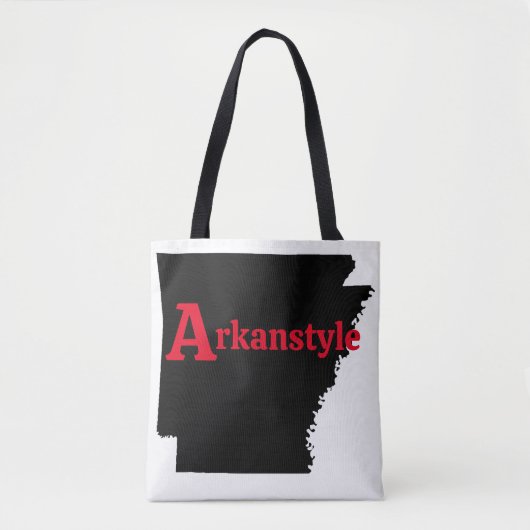 Arkanstyle rode tekst tote bag (Voorkant)