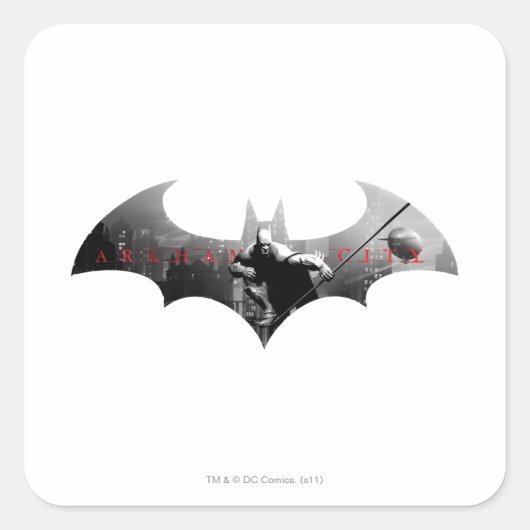 Arkham City Bat Symbol Vierkante Sticker (Voorkant)