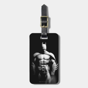 Arkham City Batman Black en White Wide Pose Bagagelabel