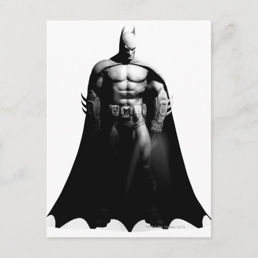 Arkham City | Batman Black en White Wide Pose Briefkaart (Voorkant)