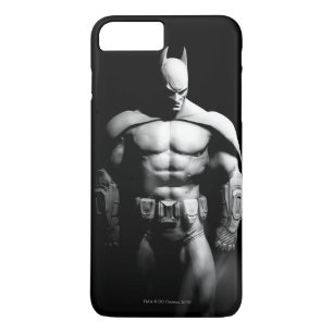 Arkham City   Batman Black en White Wide Pose iPhone 8/7 Plus Hoesje
