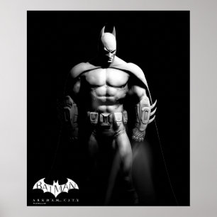 Arkham City   Batman Black en White Wide Pose Poster