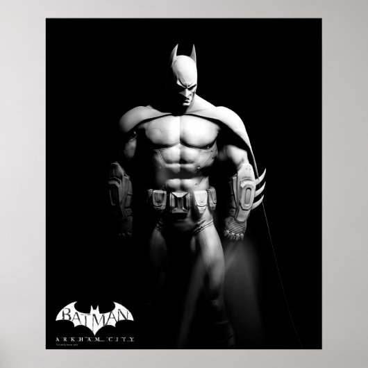 Arkham City | Batman Black en White Wide Pose Poster (Voorkant)