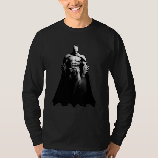 Arkham City | Batman Black en White Wide Pose T-shirt (Voorkant)