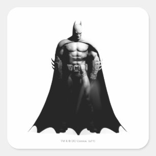 Arkham City   Batman Black en White Wide Pose Vierkante Sticker