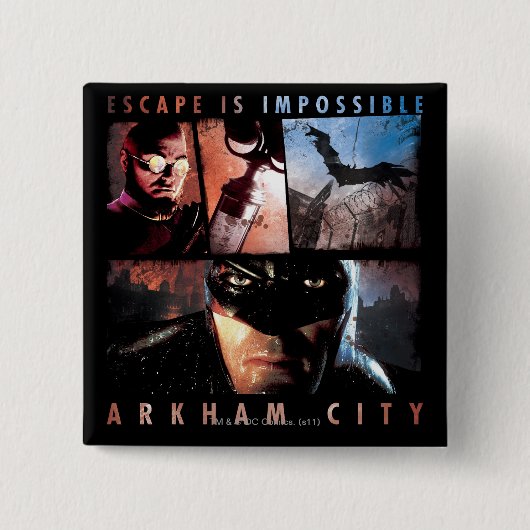 Arkham City Escape is onmogelijk Vierkante Button 5,1 Cm (Voorkant)